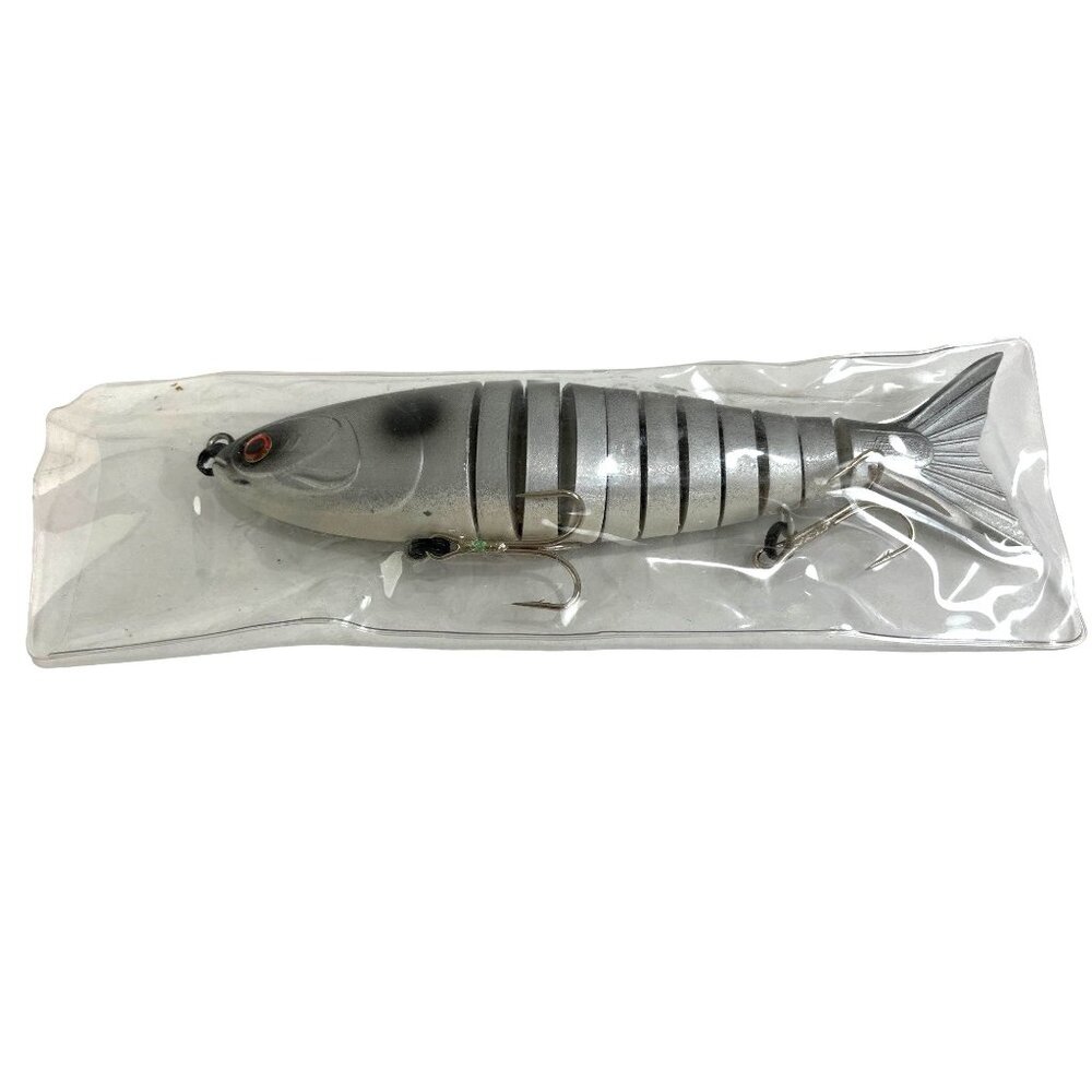 Fishing Lure Swimbait 9" Silver & Black With Dual Hooks